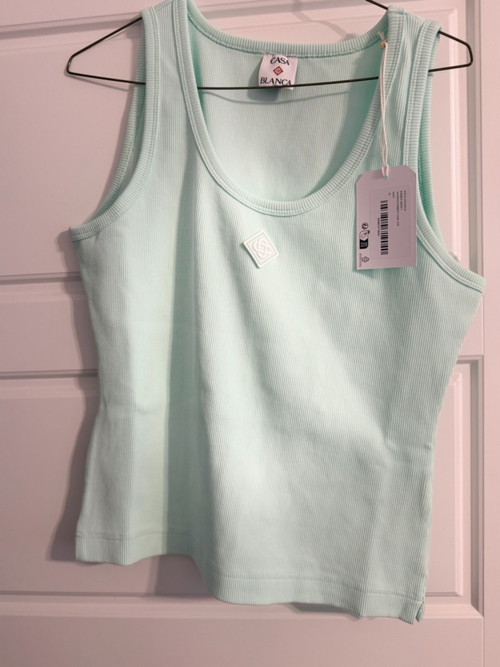 Casa Blanca Mint Ribbed Tank Top